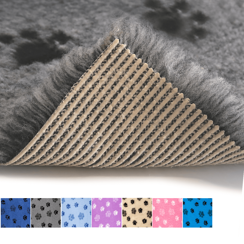 ProFleece Non-Slip Vet Bedding with Paw Print group shot with colour options