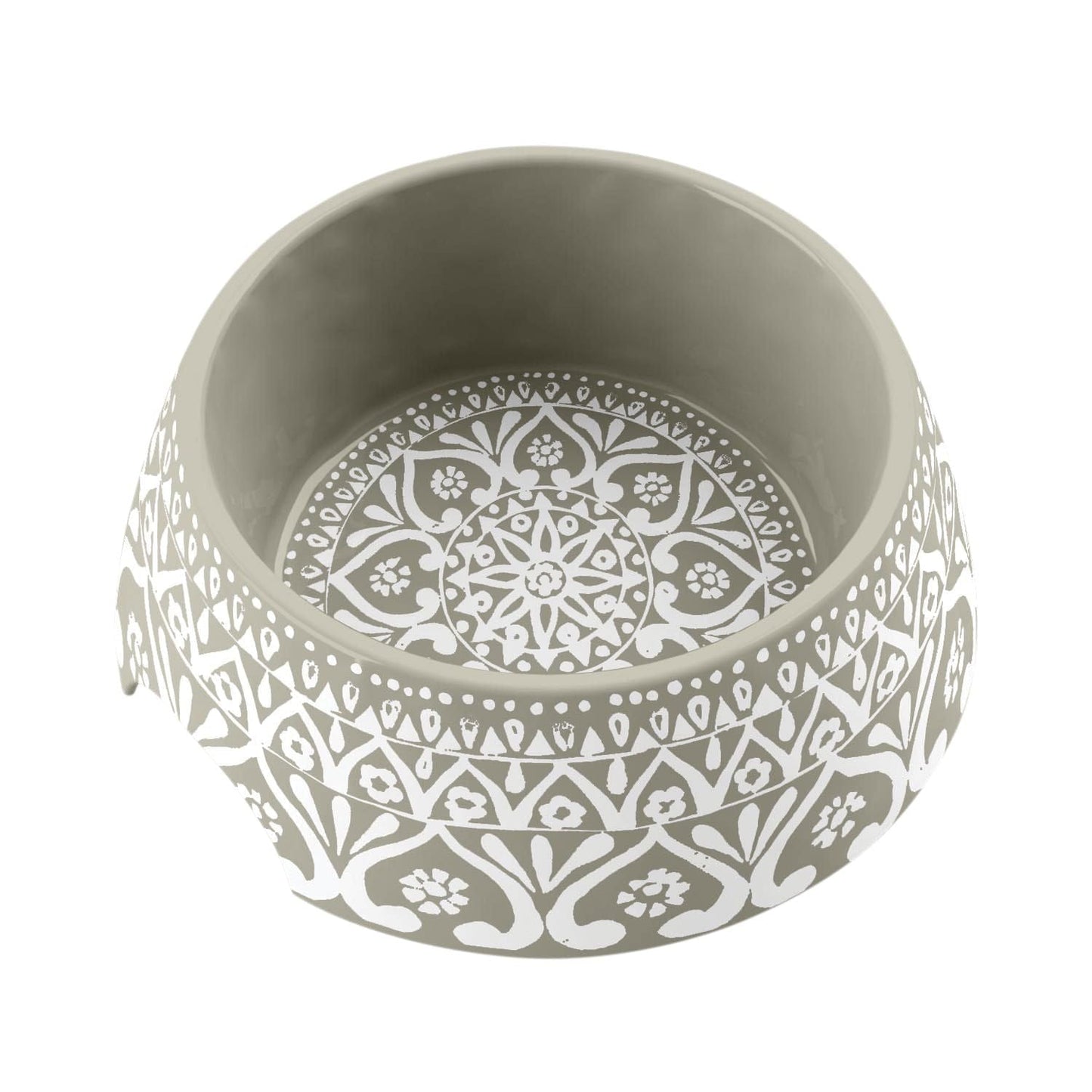 Neutral sandy and white coloured Boho Medallion double walled bowl