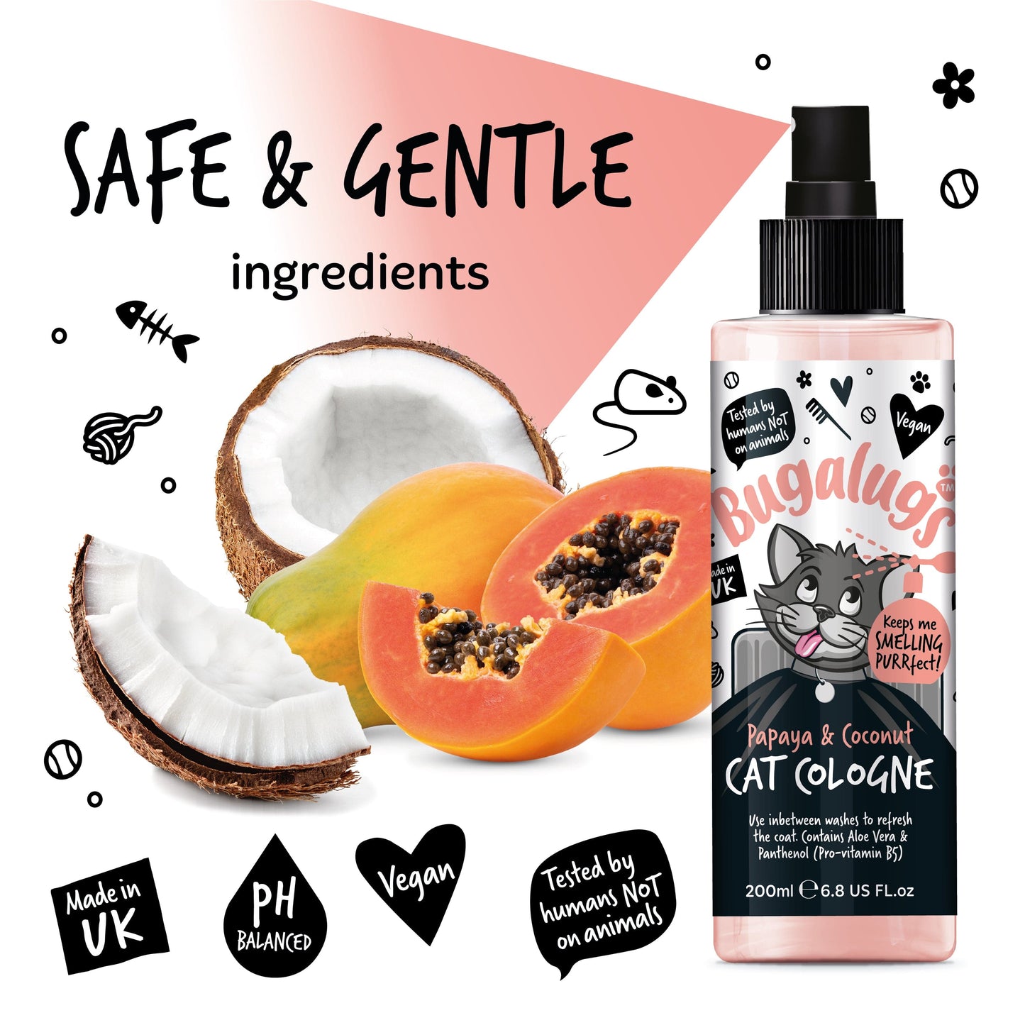 Papaya & Coconut Cat Cologne image of ingredients