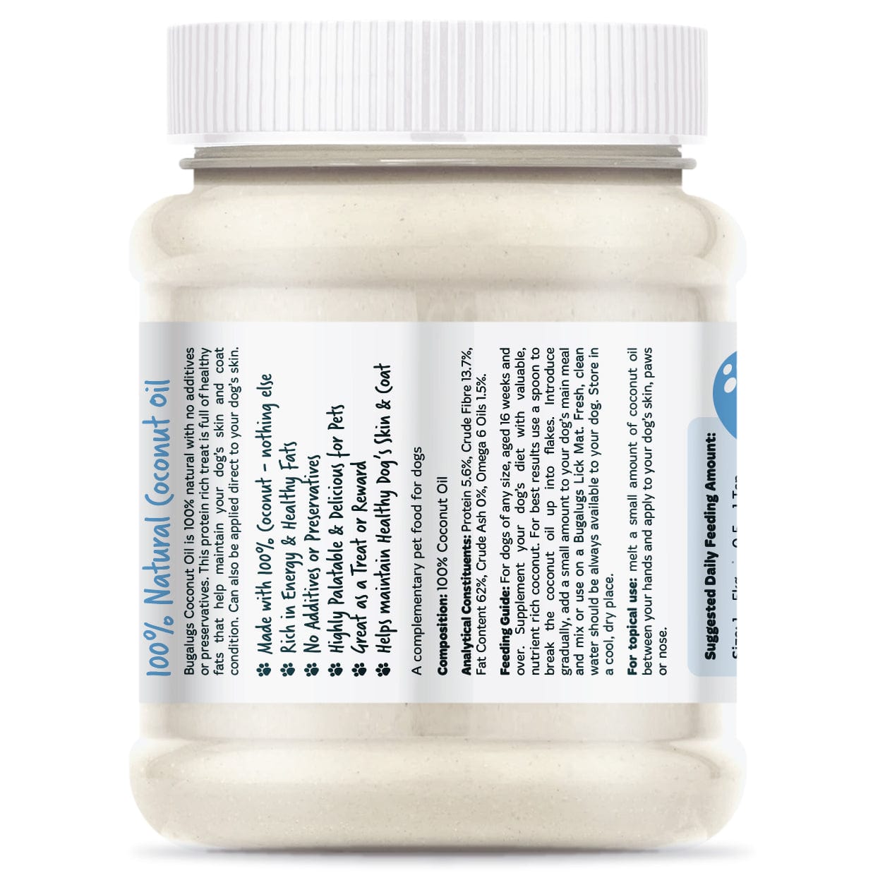 back image of 10% natural coconut oil showing label