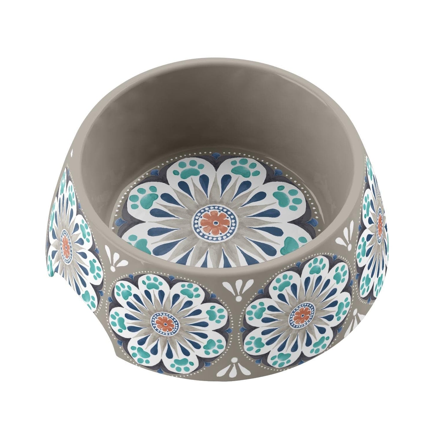 grey carmel medallion bowl