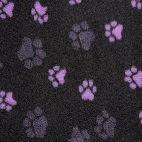 non slip charcoal paw print vet bedding lilac