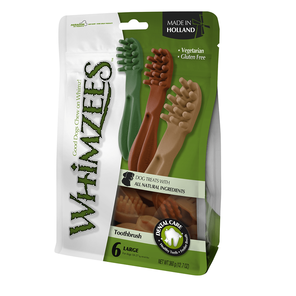 Whimzees Toothbrush Star - Natural, Gluten-Free Dental Chew for Dogs