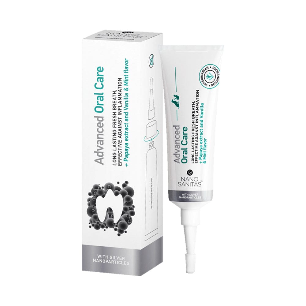 nanosanitas oral care tube and box for cats and dogs
