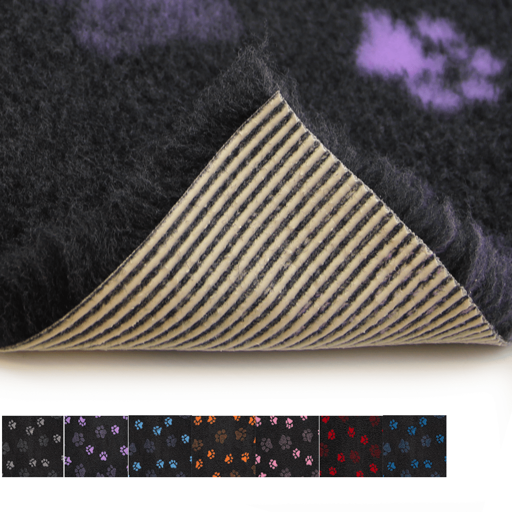 non slip charcoal paw print vet bedding group