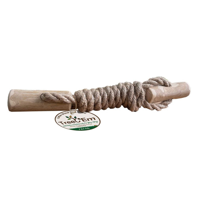 Treet'Em 2u2me Tug Toy made from coffee wood with hemp rope