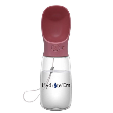 Hydrate'Em travel water bottle 550ml pink