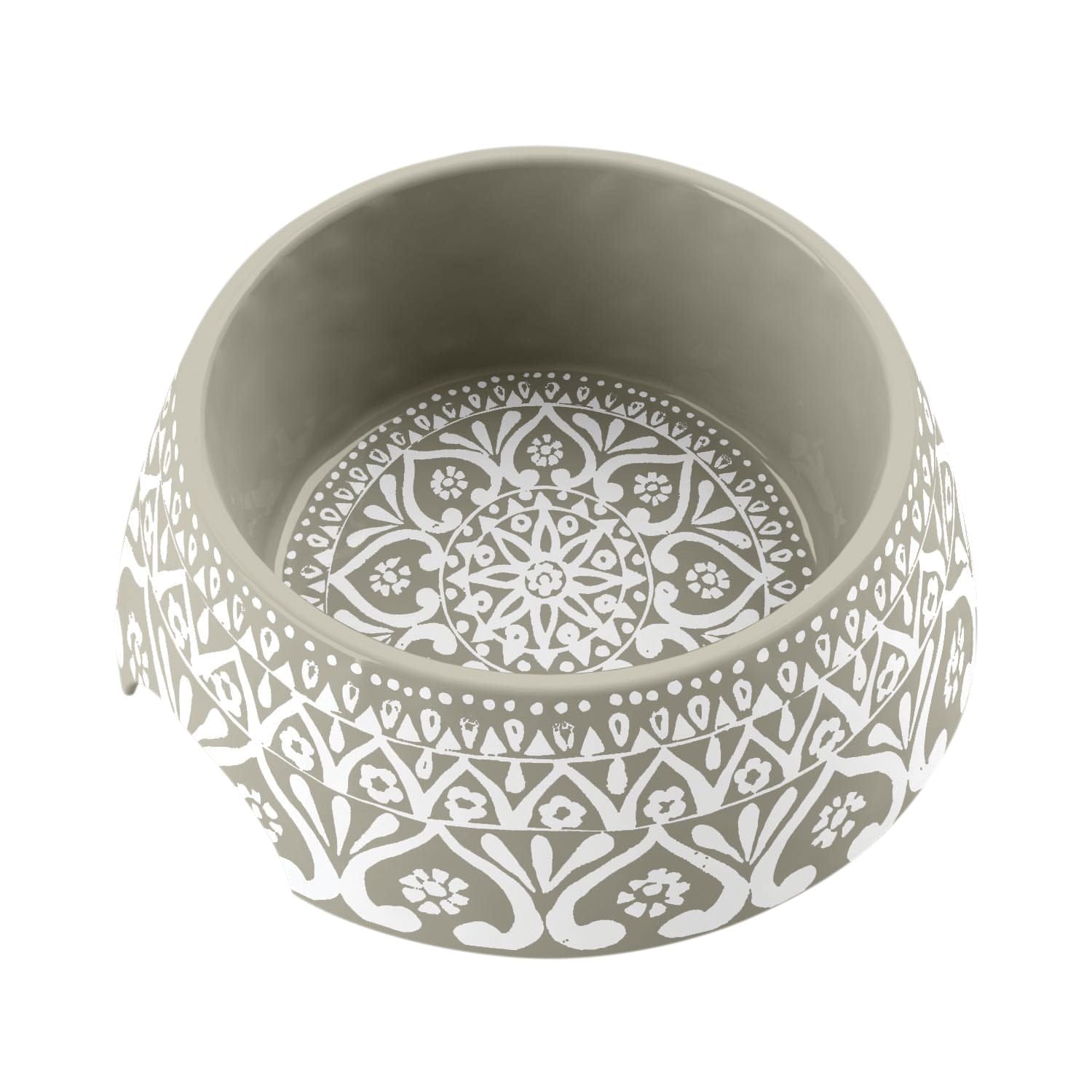 Neutral sandy and white coloured Boho Medallion double walled bowl 