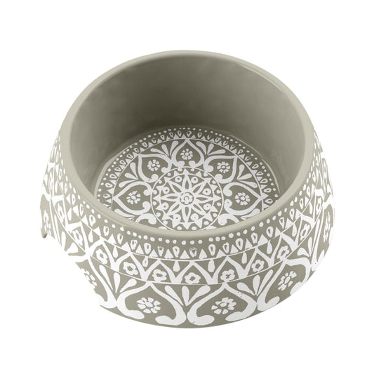 Neutral sandy and white coloured Boho Medallion double walled bowl 