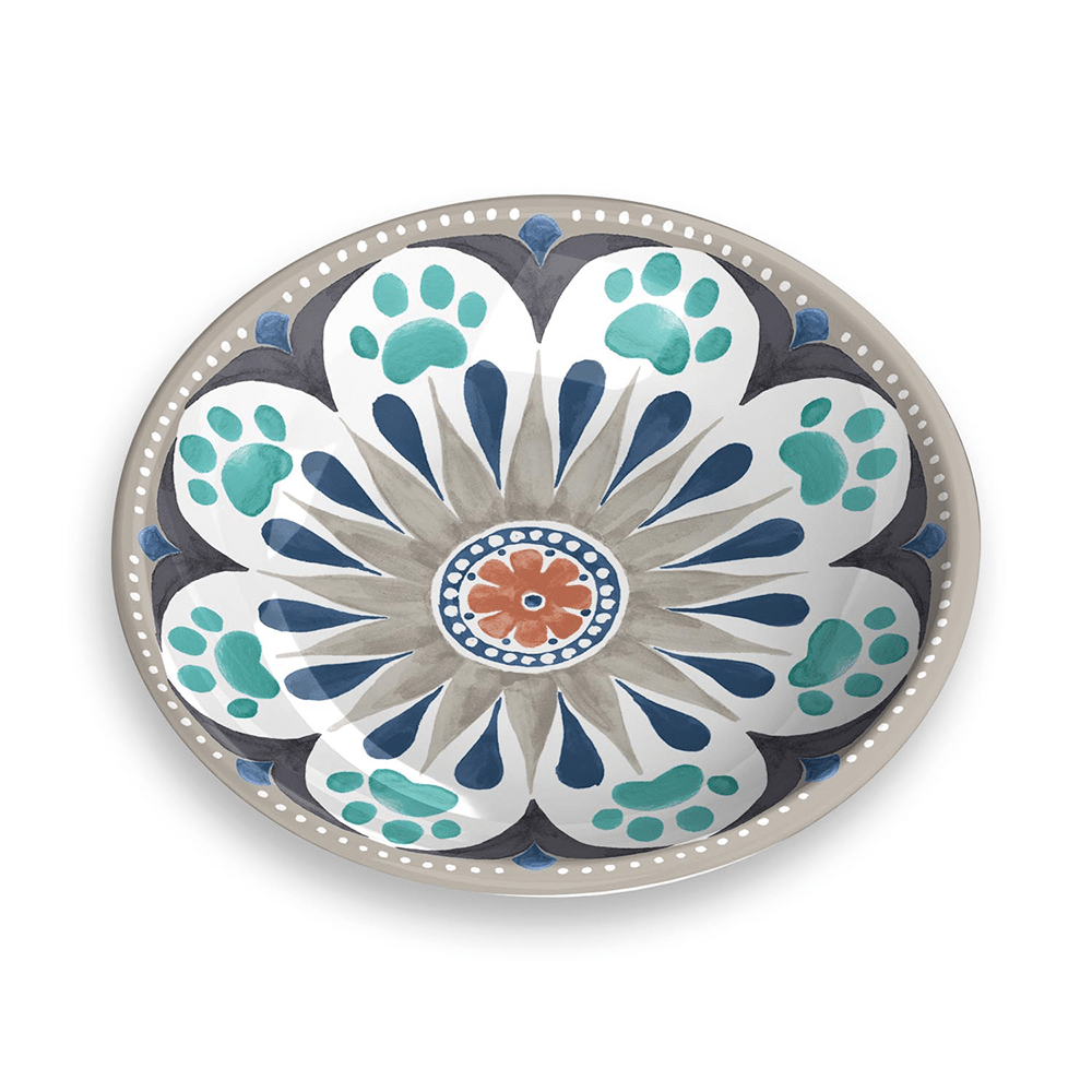 Carmel medallion saucer for cats and small pets