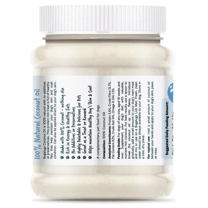 back image of 10% natural coconut oil showing label