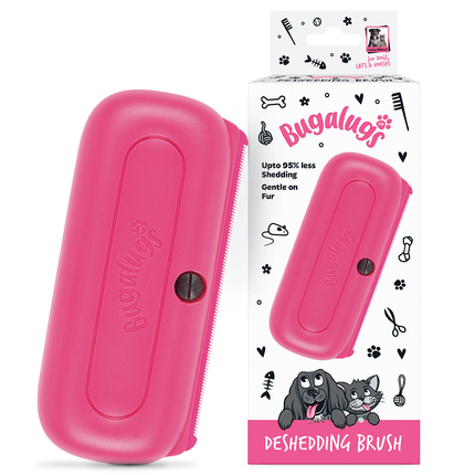 Bugalugs™ Deshedding Brush in Pink for Dogs, Cats, Horses & Other Pets