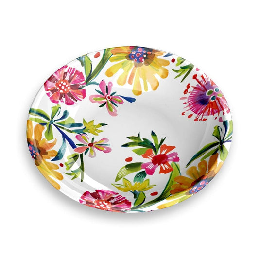 bright coloured fun pet saucer in a mexican themed flower pattern