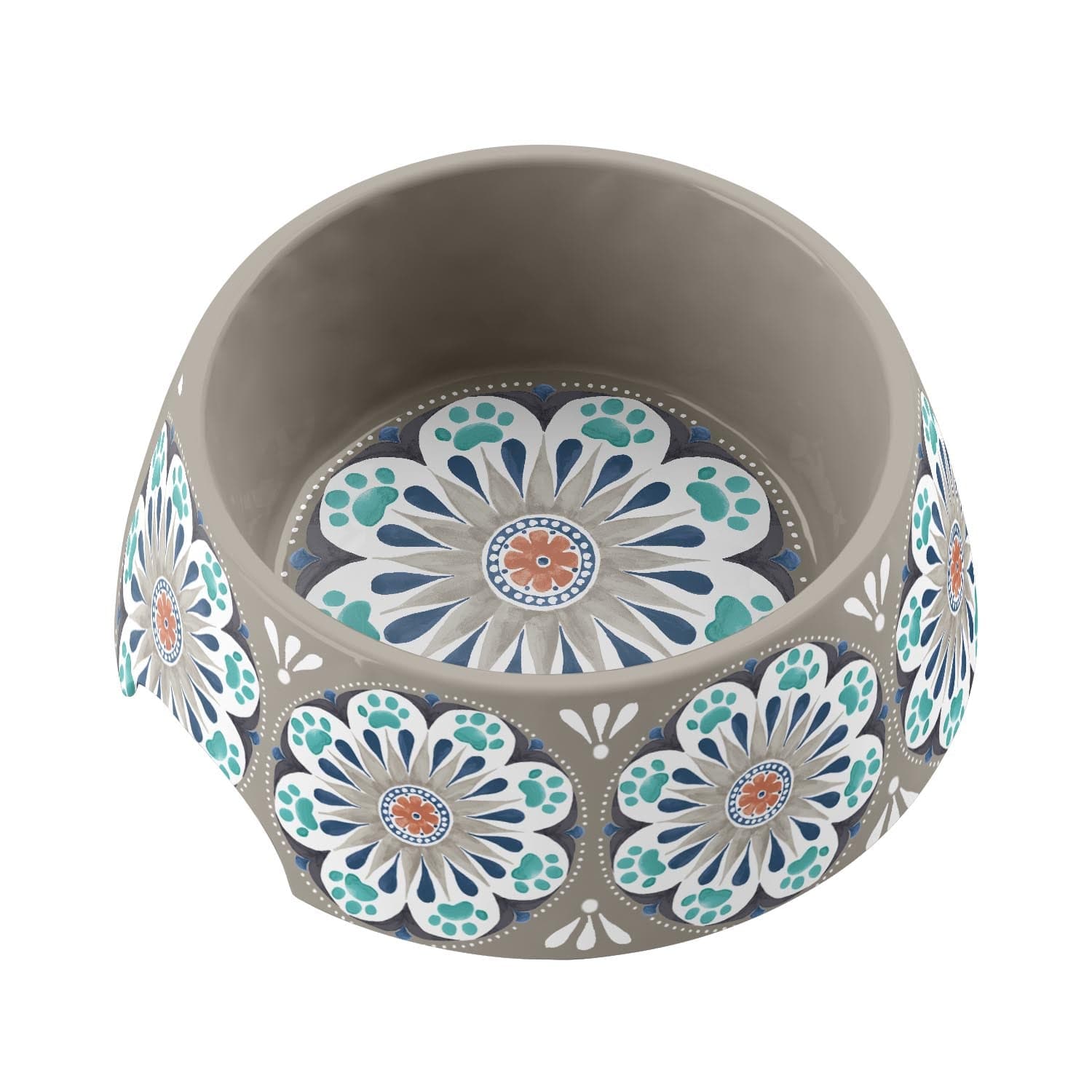 grey carmel medallion bowl