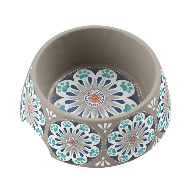 grey carmel medallion bowl