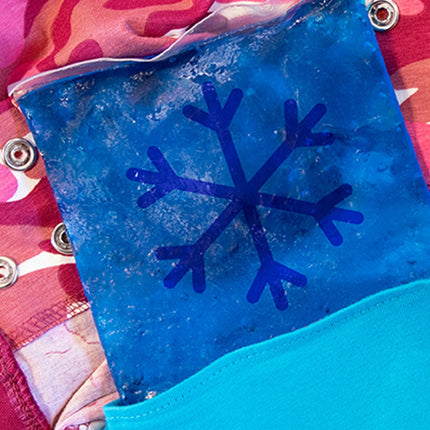 how to insert a pad or cooling back into the pocket of a Suitical Recovery Suit for Dogs