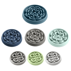 Medallion Slow Feeder Puzzle Dog Bowl group shot showing colours and patterns