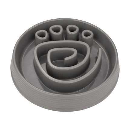 Paw Maze Slow Feeder Dog Bowl grey