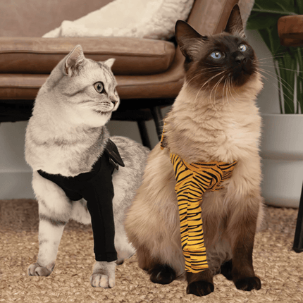 Suitical Recovery Sleeve for Cats – Black and Tiger Print