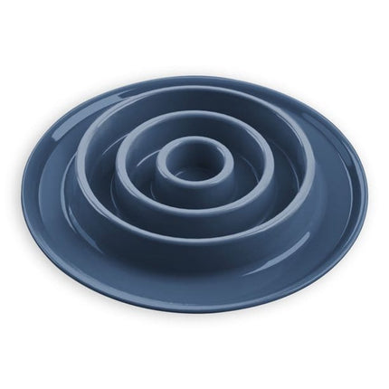 Concentric Circle Slow Feeder Bowl blue