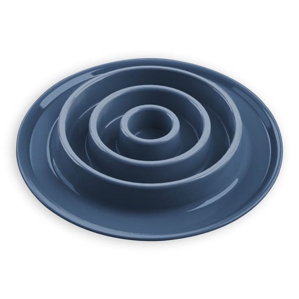Concentric Circle Slow Feeder Bowl blue