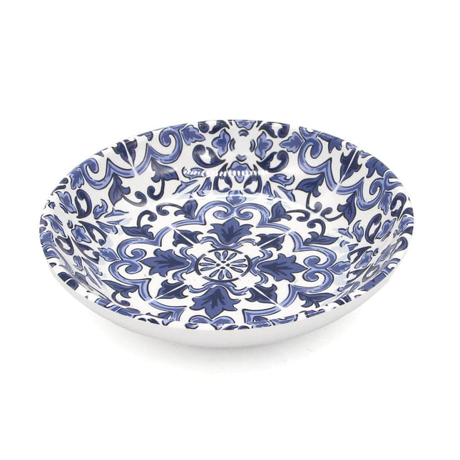 white and blue pattern cat saucer