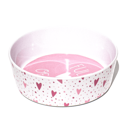 hearts bowl pink
