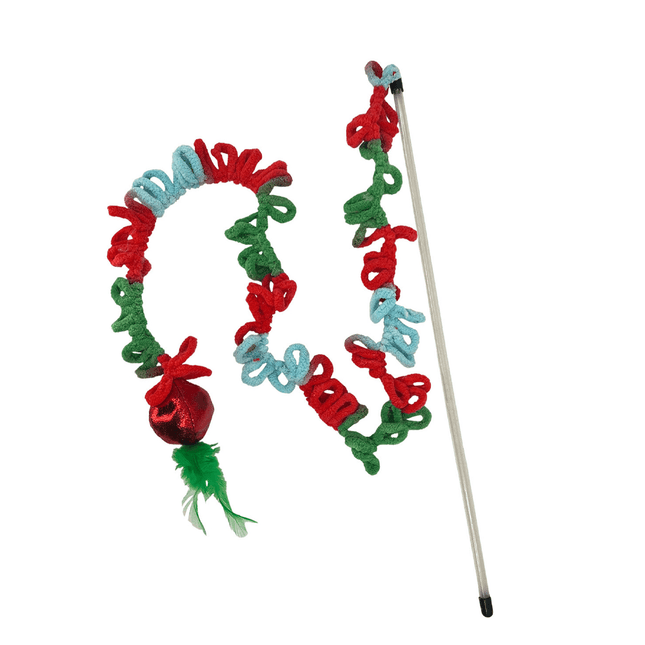 kong holiday teezer loops a string of loops on a stick