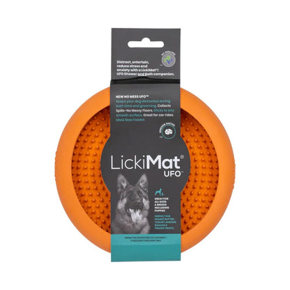 LickiMat UFO Slow Feeder with Suction Cups orange