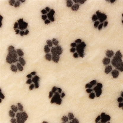 ProFleece Non-Slip Vet Bedding with Paw Print magnolia with brown paw prints