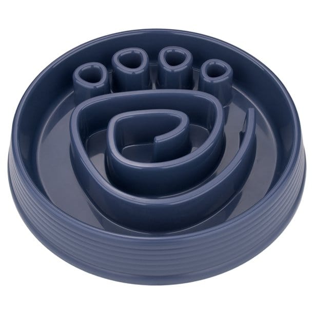 Paw Maze Slow Feeder Dog Bowl  blue