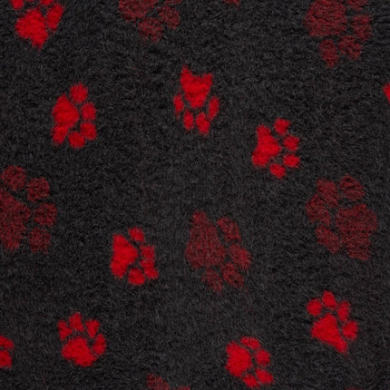 Charcoal paw print vet bedding by ProFleece  red paws