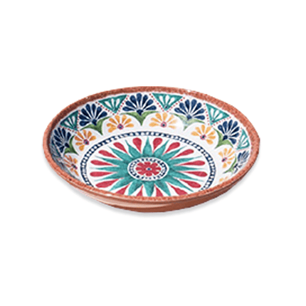 cat saucer with a rio design on it